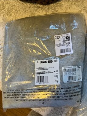 Lands' End Women's Gray Heather Straight Leg Pants and half zip sweatshirt.